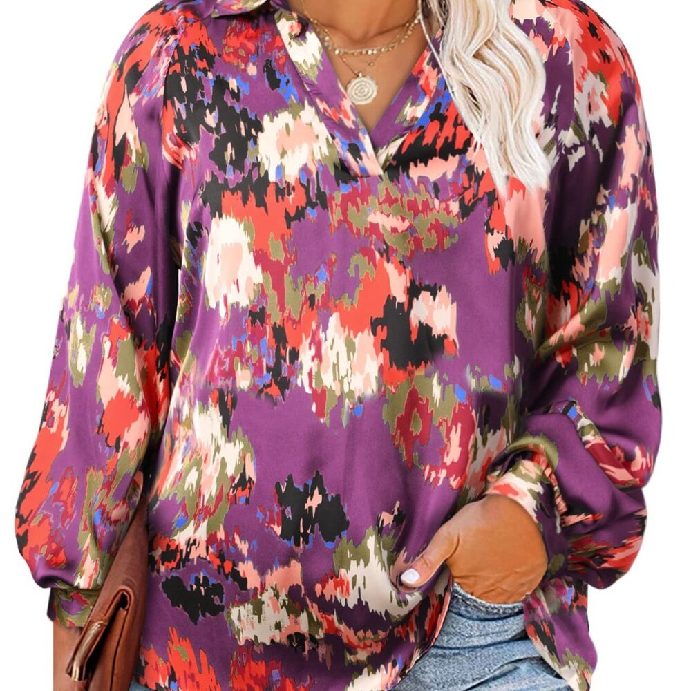 Eytino Blouse - 3X - Floral Print -Brand New!